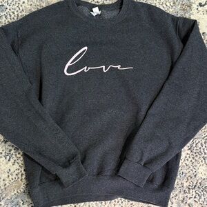 Jerzees Nu Blend Dark Gray Crewneck 💗 Love Design